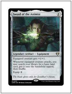1x Sword of the Animist, Commander Masters, Magic the Gathering MTG NM - Image 1