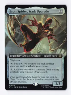 Iron Spider, Stark Upgrade (Extended Art Foil) (R) MTG Marvel's Spider-Man (SPM) - Image 1