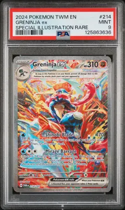 2024 POKEMON TWM EN-TWILIGHT MASQUERADE #214 GRENINJA EX PSA 9 - Image 1