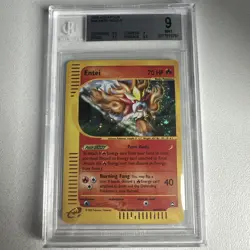Entei Holo Rare H8/H32 Aquapolis Beckett 9 WOTC Vintage Pokemon - Image 1