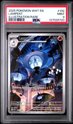 PSA 9 Lampent 102/086 Pokemon Sv: White Flare WHT EN Illustration Rare 2025 MINT - Image 1