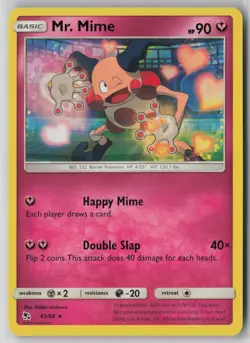 Mr. Mime 43/68 Pokemon Hidden Fates Rare Near Mint Card (NM) 2 - Image 1