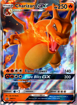 Pokemon Card Charizard GX SM211 Black Star Promo HOLO RARE - NM - Image 1