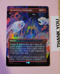 Devastating Onslaught Borderless FOIL - MYTHIC - EOE - M - Image 1