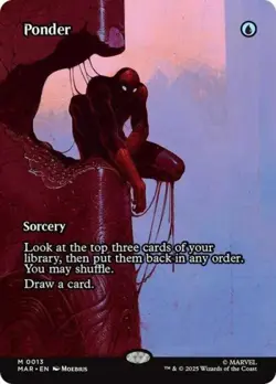 MTG English Ponder (Borderless) NM Foil Marvel Eternal-Legal - Image 1