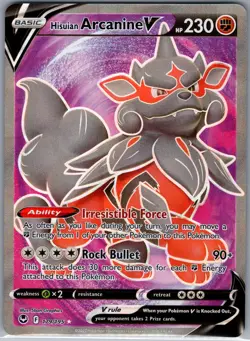 Hisuian Arcanine V 179/195 SWSH12: Silver Tempest - Pokemon Card - NM - Image 1