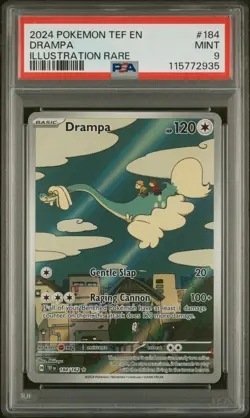 Pokemon S&V Temporal Forces Drampa Illustration Rare Card PSA 9 Mint 184/162 - Image 1