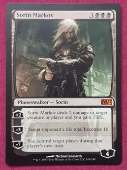 Magic The Gathering 2012 CORE SET M12 SORIN MARKOV black card MTG - Image 1