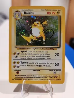 Pokemon Base Set Unlimited Raichu Holo Card 14/102 Italian Edition 1999 WOTC - Image 1