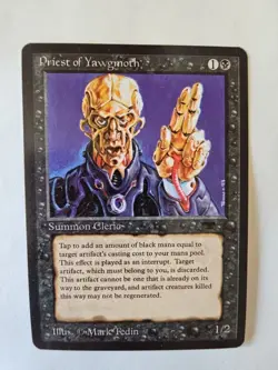 Priest of Yawgmoth Antiquities 1994 Regular Common Mtg Magic the Gathering NM - Image 1