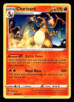Charizard 025/185 Non Holo Rare Vivid Voltage Pokemon Card - Image 1