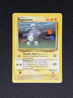 Pokemon TCG MAGNEMITE 53/102 Base Set Unlimited WOTC - Image 1