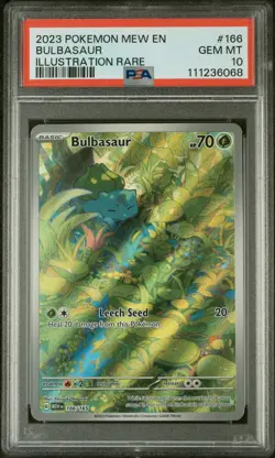 2023 POKEMON MEW EN-151 ILLUSTRATION RARE #166 BULBASAUR PSA 10 - Image 1