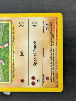Hitmonchan 7/102 - Base Set Unlimited Holo Rare WOTC Pokemon TCG HP - Image 5