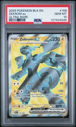 2025 Pokemon Zekrom ex 158/086 Black Bolt Ultra Rare PSA 10 Gem Mint - Image 1