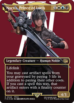 Noctis, Prince of Lucis (Borderless) (Surge Foil) [FINAL FANTASY] Lightly Played - Image 1