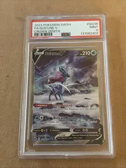 2023 Pokemon SWSH Crown Zenith Suicune V Galarian Gallery #GG38/GG70 PSA 9 - Image 1