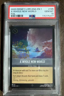 Disney Lorcana PSA 10 Enchanted A Whole New World Foil - Image 1