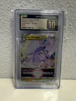 CGC 10 Pristine Hisuian Goodra VSTAR 136/196 SWSH Lost Origin Pokemon Card - Image 1