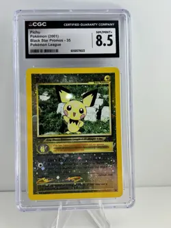 2001 Pokemon Black Star Promo #35 Pichu reverse holo CGC 8.5 NM/MINT+ w/ *SWIRL* - Image 1