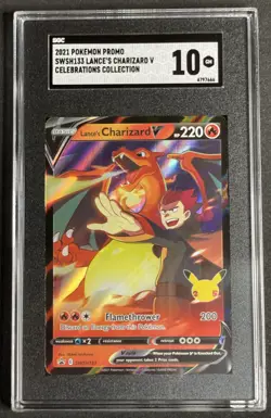 2021 Pokemon Celebrations Promo SWSH133 Lance's Charizard V, SGC 10 - Image 1