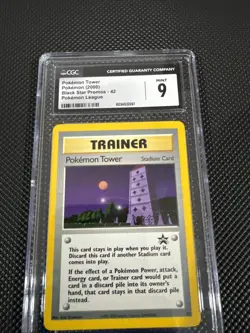 Pokemon Tower Black Star Promo 42 League Mint Non Holo Card CGC 9 - Image 1