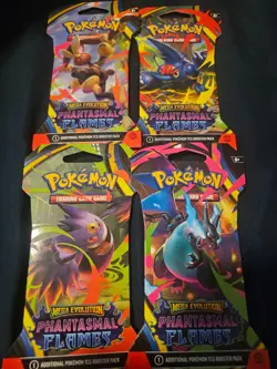 Pokemon TCG Phantasmal Flames ETB, 2 Booster Bundles, 4 blister pack art set - Image 3