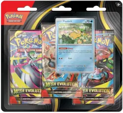 Pokemon TCG Mega Evolution 3 Pack Blister with Psyduck Promo Card - Image 1