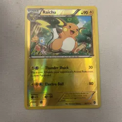 2014 Pokemon TCG XY Furious Fist Raichu Reverse Holo Card #28/111 - Image 1