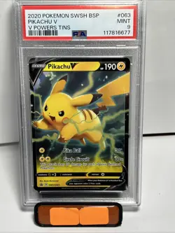 2020 Pokemon Sword & Shield Black Star Promos Pikachu V #SWSH063 PSA 9 - Image 1