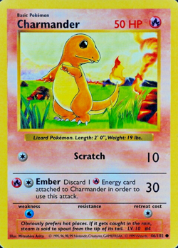 Pokemon Card Charmander 46/102 Nintendo HP50 Basic English F5294 - Image 1
