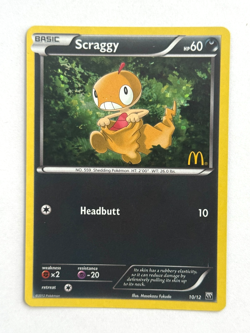 Pokemon TCG Scraggy 10/12 McDonald's 2012 Confetti Holo Promo - Image 1