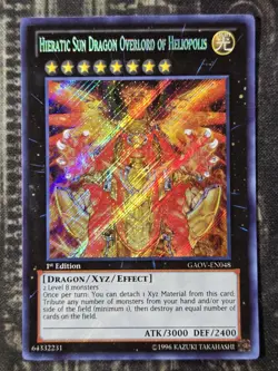 HIERATIC SUN DRAGON OVERLORD OF HELIOPOLIS - Secret Rare NM Near Mint GAOV-EN048 - Image 1