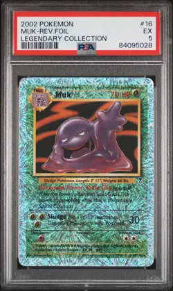 2002 Pokemon Legendary Collection #16 Muk-Rev.Foil Legendary Collection PSA 5 - Image 1