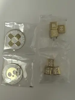 Pokemon TCG Gold Metal Dice & Damage Counter Coins - Charizard UPC - NEW - Image 1