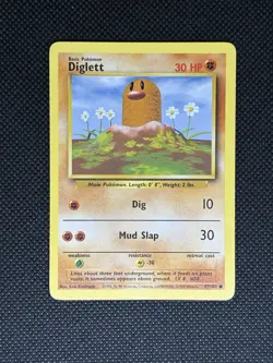 Pokemon TCG DIGLETT 47/102 Base Set Unlimited WOTC - Image 1