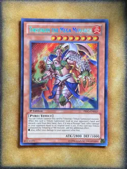 Yugioh Thestalos the Mega Monarch PRIO-EN035 Secret Rare 1st Ed LP - Image 1