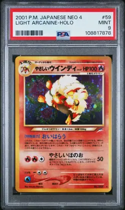 PSA 9 Light Arcanine 059 Neo 4 Holo Rare Pokemon Card - Image 1