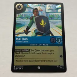 Mattias 155/204 Disney Lorcana Archazia's Island Common Cold Foil Card NM - Image 1