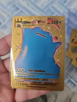 Ditto Vmax Gold Foil Fan Art Vinyl Collector Pokemon Card Max Transformation - Image 1