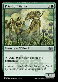 1x Priest of Titania NM-Mint, English Modern Horizons 3 MTG Magic - Image 1
