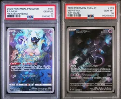 Set 2 PSA 10 GEM MINT Japanese Pokemon Mew & Mewtwo 183/172 S12a 183/165 SV2a - Image 1