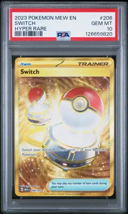 2023 POKEMON MEW EN-151 HYPER RARE #206 SWITCH PSA 10 - Image 1