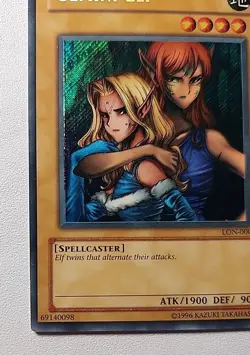 Yu-Gi-Oh! | Gemini Elf | LON-000 | Secret Rare | 1996 Vintage | LP Condition - Image 4