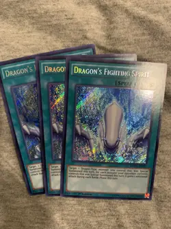 3x (M/NM) Dragon's Fighting Spirit MVP1-ENS07 Secret Rare 1st Edition YuGiOh - Image 1