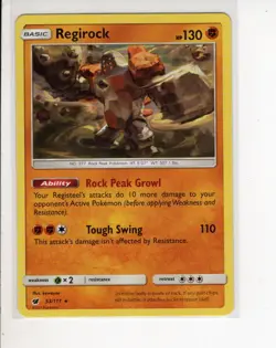 REGIROCK CRIMSON INVASION SET RARE NON-HOLO FOIL POKEMON CARD 53/111 NM/M - Image 1