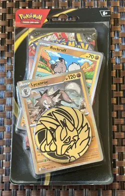 Pokemon TCG Blister ft. 1 Mega Evolution Booster Pack & Lycanroc Cosmo Holo Card - Image 1