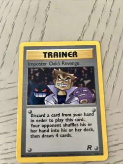Imposter Oak's Revenge Trainer Card 76/82 Team Rocket Pokemon Card - Image 1