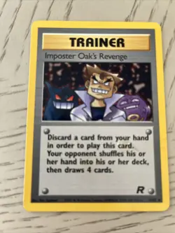 Imposter Oak's Revenge Trainer Card 76/82 Team Rocket Pokemon Card - Image 3