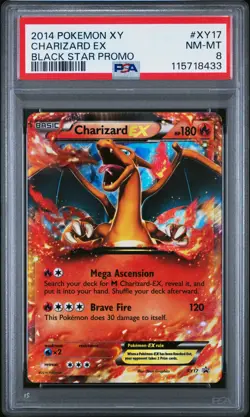 2014 POKEMON XY BLACK STAR PROMO CHARIZARD EX #XY17 PSA 8 NM #115718433 - Image 1